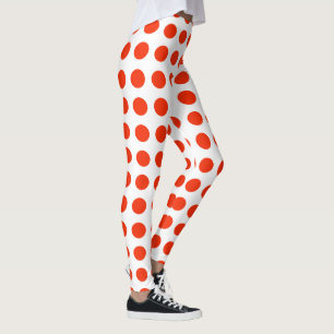 Red Polka Dots With Changeable Background Colour, Leggings