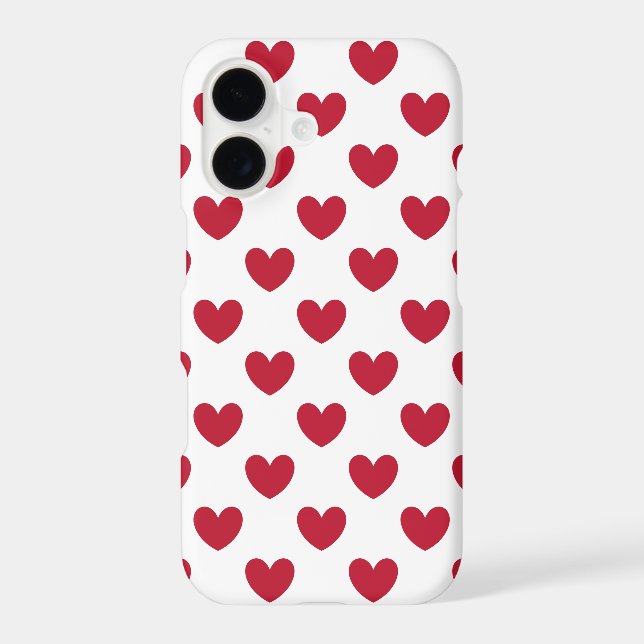 Red polka hearts on white (Back)