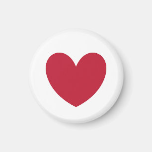 Red polka hearts on white magnet