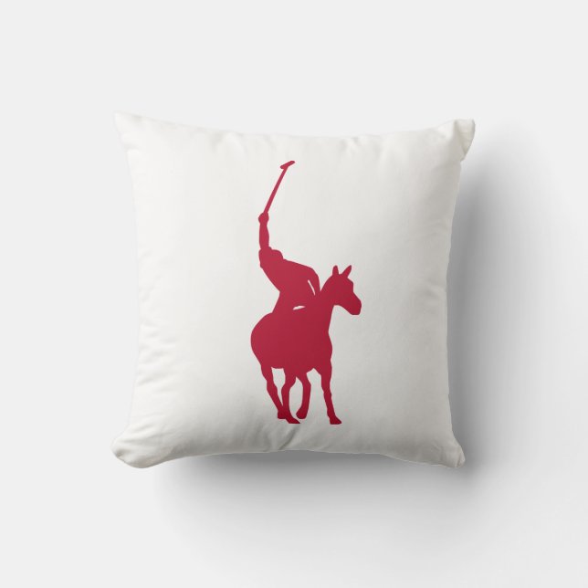 Red Polo Player Pillow (Front)