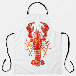 Red polygonal lobster apron