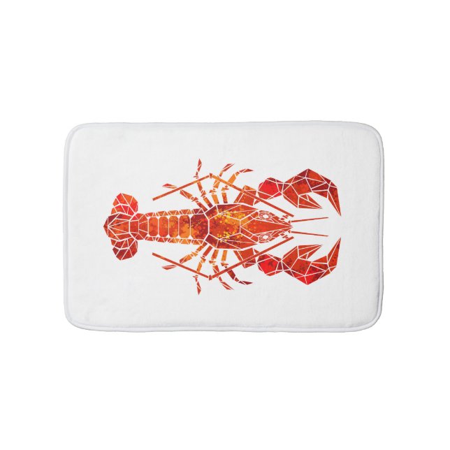 Red polygonal lobster bath mat (Front)