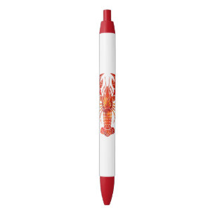 Red polygonal lobster black ink pen