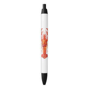 Red polygonal lobster black ink pen