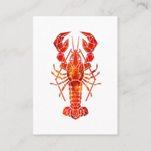 Red polygonal lobster business card