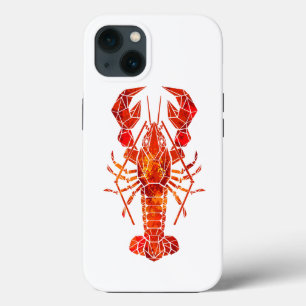 Red polygonal lobster iPhone 13 case