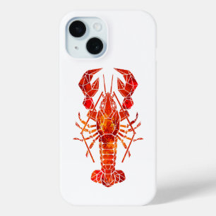 Red polygonal lobster iPhone 15 case