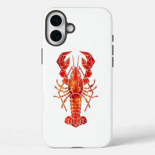 Red polygonal lobster iPhone 16 plus case