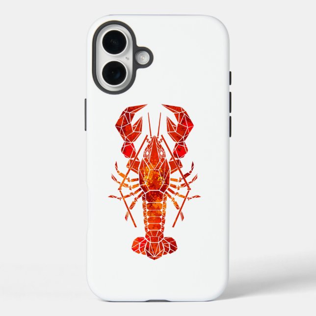 Red polygonal lobster Case-Mate iPhone case (Back)