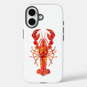 Red polygonal lobster iPhone 16 case