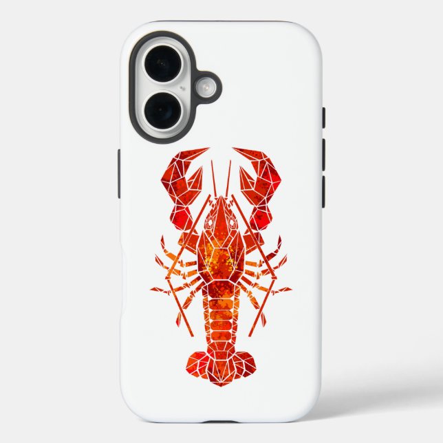 Red polygonal lobster Case-Mate iPhone case (Back)