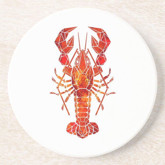 Red polygonal lobster coaster (Front)