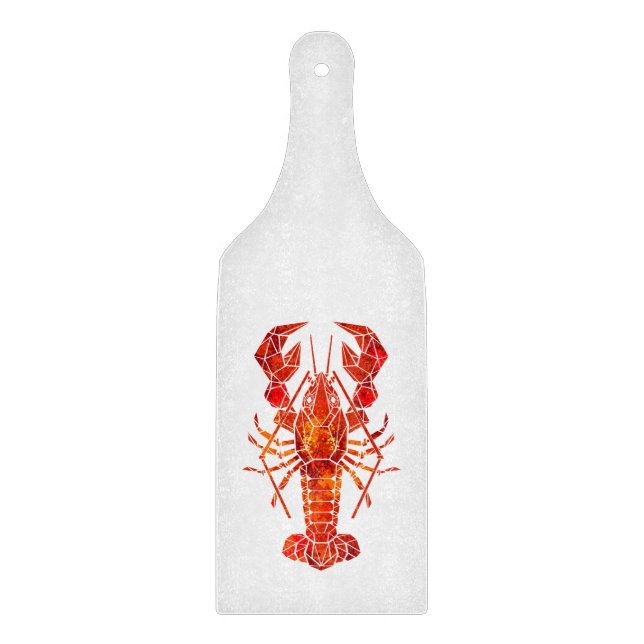 Red polygonal lobster cutting board (Front)