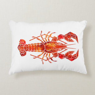 Red polygonal lobster decorative cushion