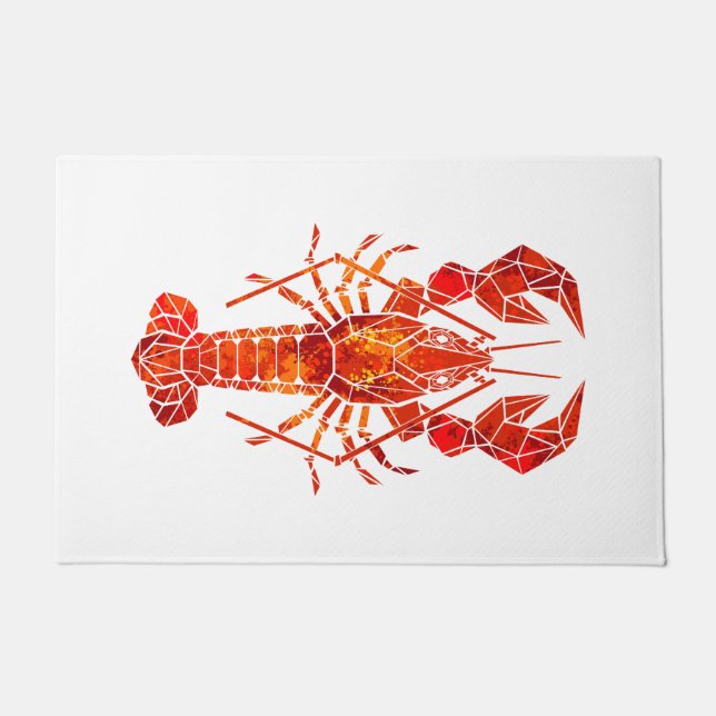 Red polygonal lobster doormat (Front)