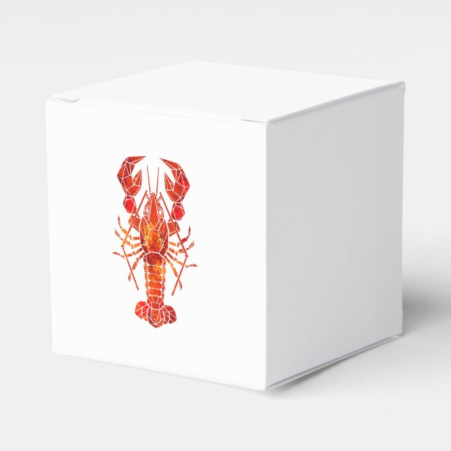 Red polygonal lobster favour box (Front Side)