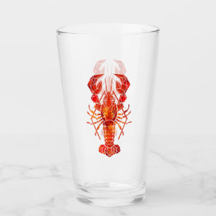 Red polygonal lobster glass