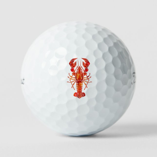 Red polygonal lobster golf balls (Front)