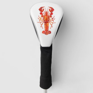Red polygonal lobster golf head cover