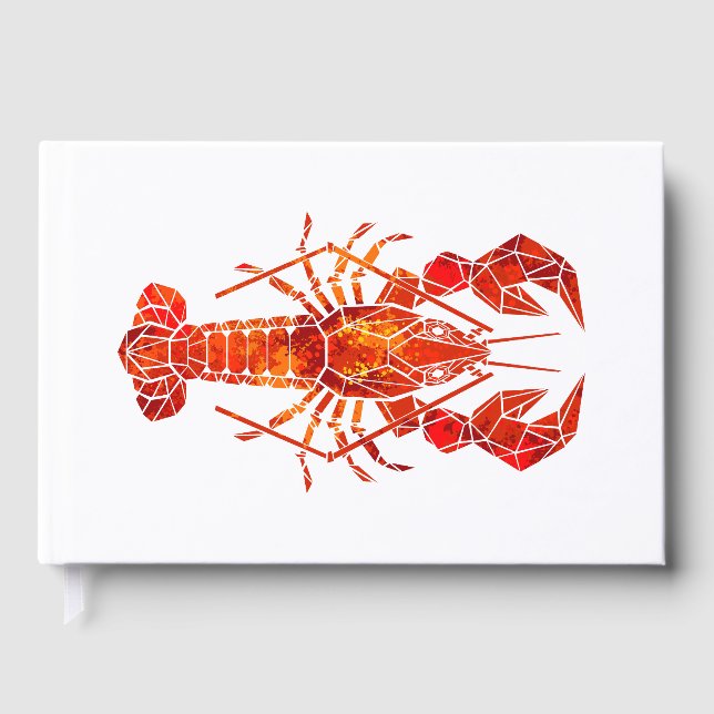 Red polygonal lobster guest book (Front)