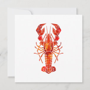 Red polygonal lobster holiday card
