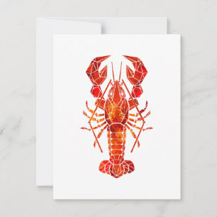 Red polygonal lobster holiday card