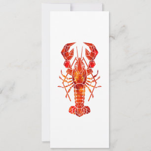 Red polygonal lobster holiday card
