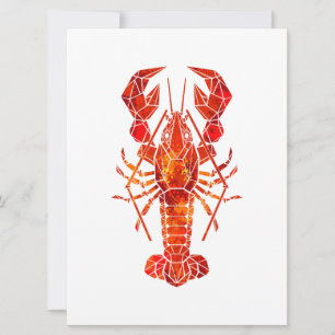 Red polygonal lobster invitation
