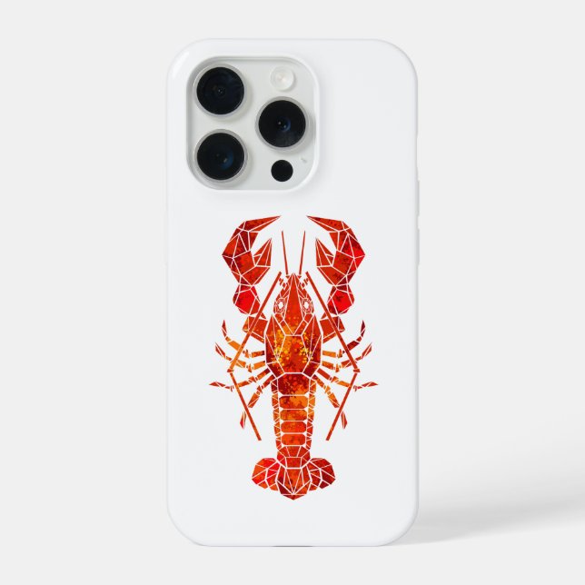 Red polygonal lobster iPhone case (Back)
