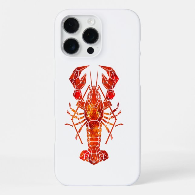 Red polygonal lobster iPhone case (Back)