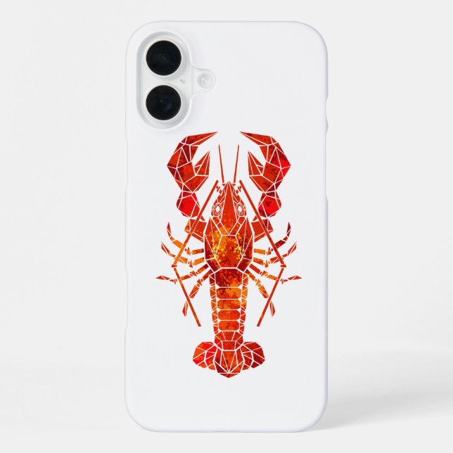 Red polygonal lobster iPhone case (Back)