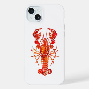 Red polygonal lobster iPhone 15 plus case