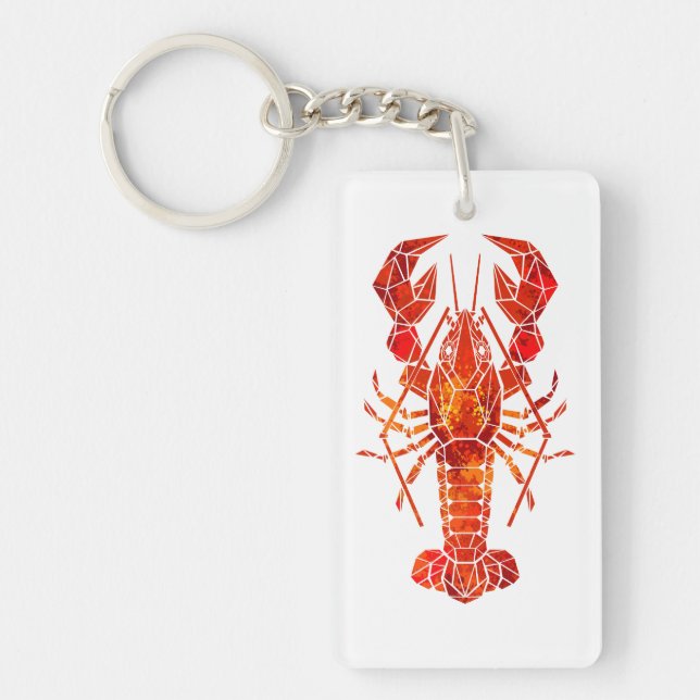 Red polygonal lobster key ring (Front)