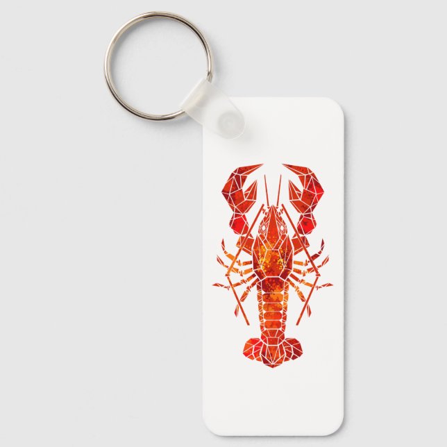 Red polygonal lobster key ring (Front)