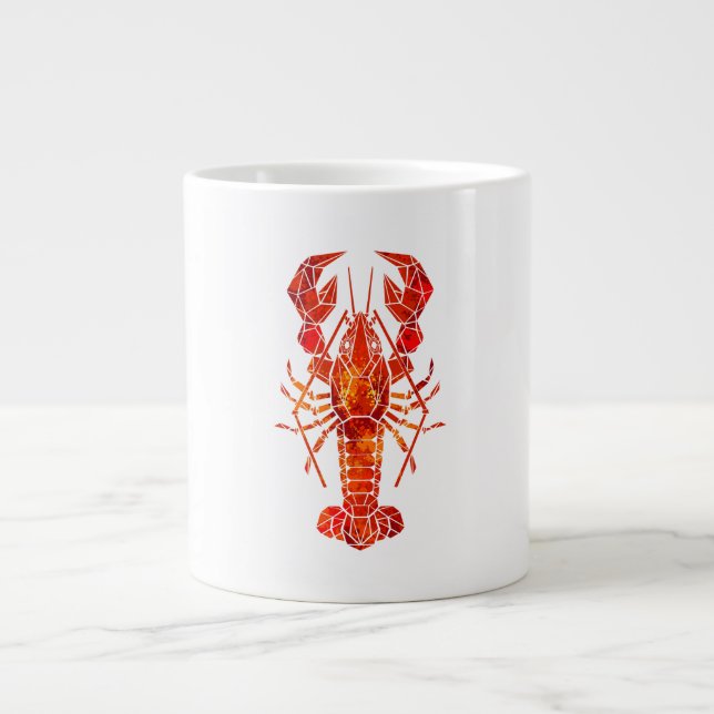 Red polygonal lobster large coffee mug (Front)