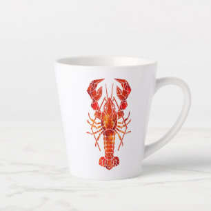 Red polygonal lobster latte mug
