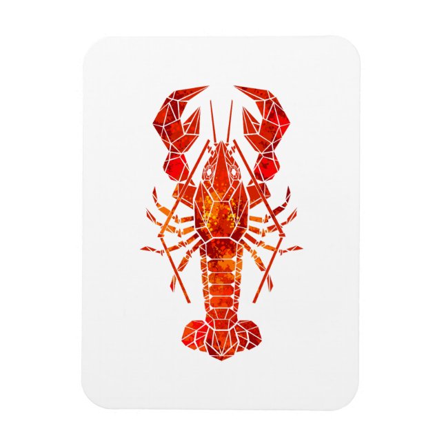 Red polygonal lobster magnet (Vertical)