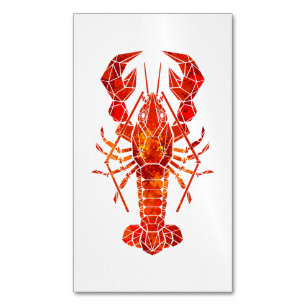 Red polygonal lobster Magnetic business card