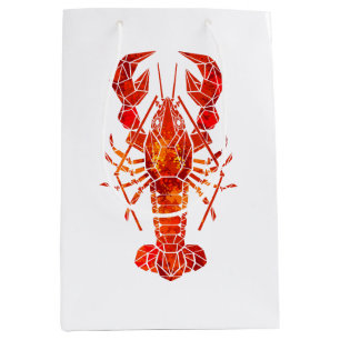 Red polygonal lobster medium gift bag