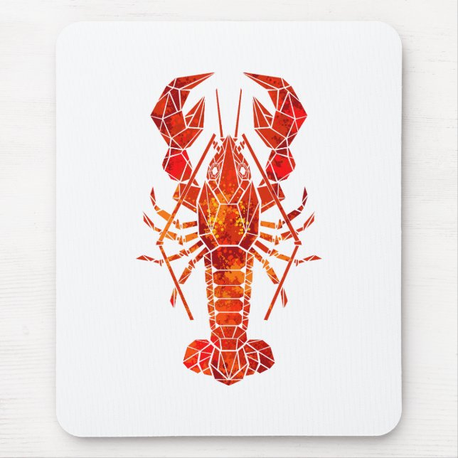 Red polygonal lobster mouse pad (Front)