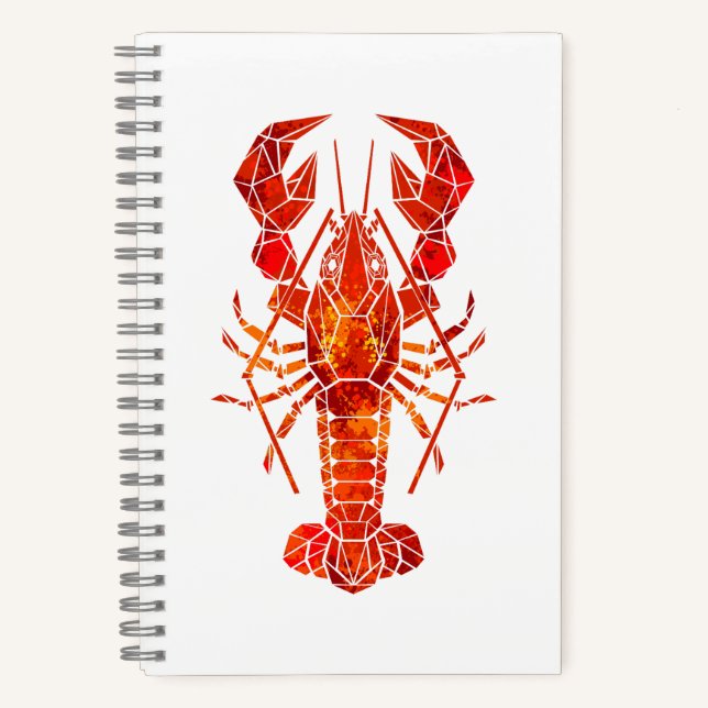 Red polygonal lobster notebook (Front)