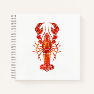 Red polygonal lobster notebook