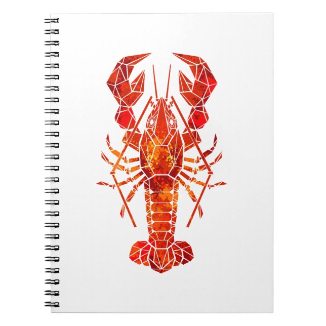 Red polygonal lobster notebook (Front)