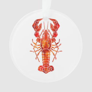 Red polygonal lobster ornament