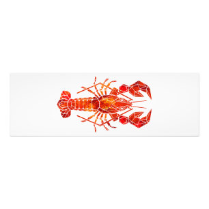 Red polygonal lobster photo print