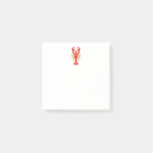 Red polygonal lobster post-it notes