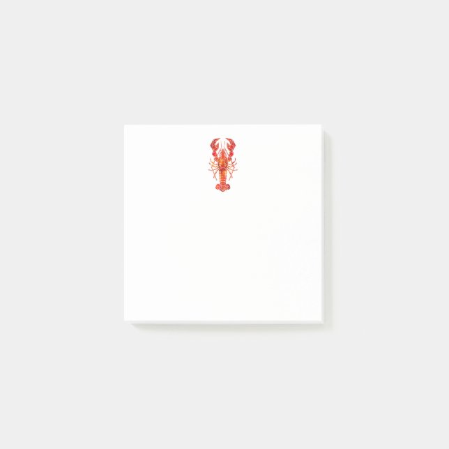 Red polygonal lobster post-it notes (Front)
