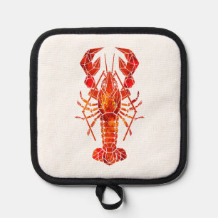 Red polygonal lobster pot holder