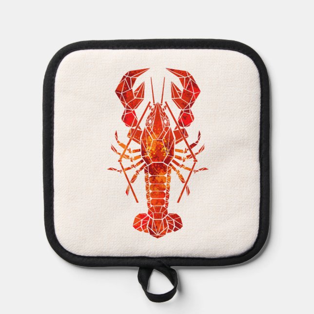 Red polygonal lobster pot holder (Front)