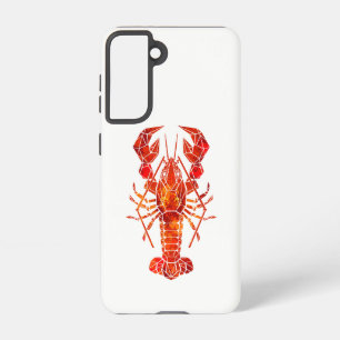 Red polygonal lobster samsung galaxy case